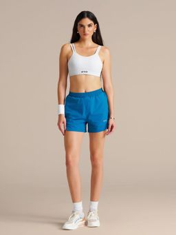 STRCH - Teal Solid Regular Fit High Rise Powerpuff Printed Running Shorts