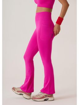 STRCH - Hotpink Solid High Rise Crisscross Bootcut Leggings
