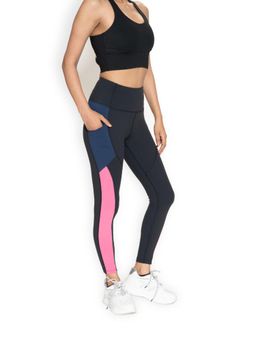 STRCH - Black Solid Nylon High Rise Leggings