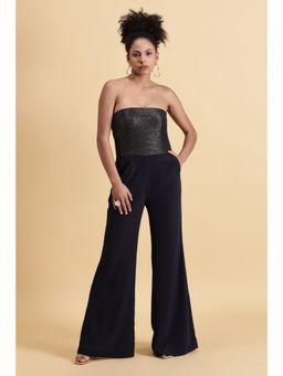 Fawn 24 - Navy Blue Accent Jumpsuit