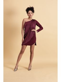 Fawn 24 - Wine Cascade Mini Dress