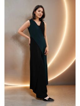 Fawn 24 - Black Peacock Contrast Jumpsuit