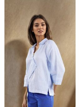 Fawn 24 - Blue Ocean Mist Linen Shirt