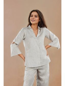 Fawn 24 - Blue Dune Bell Sleeve Shirt