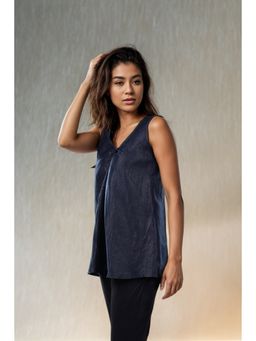 Fawn 24 - Navy Blue Glimmer Knot Top