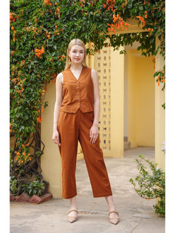 HOUSE OF SAL - Amber Linen Solid Co-Ord (Set of 2)