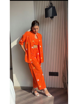 HOUSE OF SAL - Tangerine Embroidered Co-Ord (Set of 3)