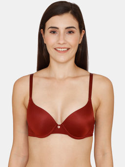 Zivame - Beautiful Basics Padded Wired Medium Coverage Push-Up Bra- Cabernet - Red