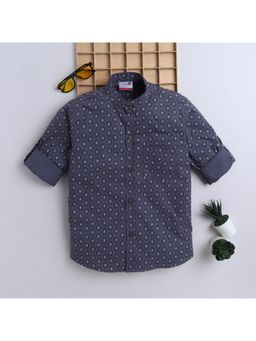 BAATCHEET - Boys Cotton Full Sleeves Evil Eye Printed Shirt - Blue