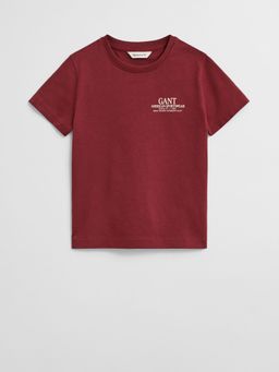 GANT - Boys Red Round Neck Regular Fit T-shirt