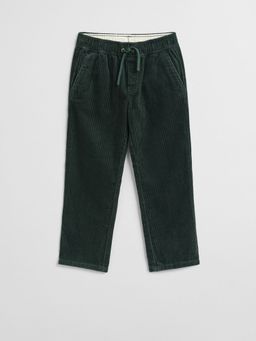 GANT - Boys Green Solid Relaxed Fit Corduroy Trouser