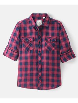 Infinity - Boys Multi-Color Cotton Full Sleeves Checks Shirt