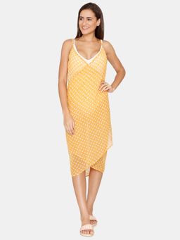 Zivame - Coucou Knee Length Sarong - Spicy Mustard Print