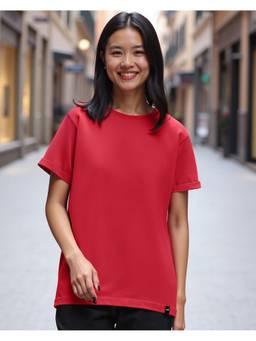 Bewakoof - Women Red Boyfriend T-Shirt