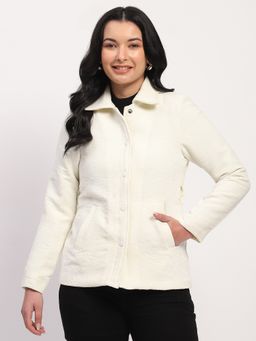 Global Republic - Women Polyester Blend Self Design Shirt Collar Shacket