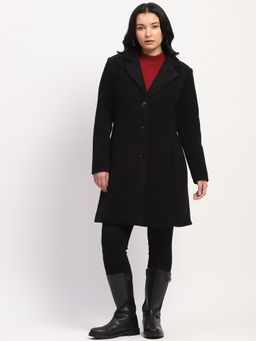 Global Republic - Women Polyester Solid Notch Lapel Collar Winter Coat