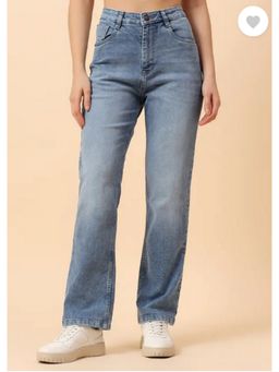 Cantabil - Women Blue Cotton Light Fade Regular Fit Jeans