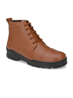 Delize - Solid Tan Lace-up Boots