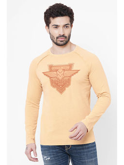 ROOKIES - Beige Printed Slim Fit T-shirt