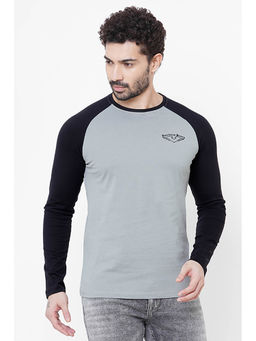 ROOKIES - Grey Colorblock Slim Fit T-shirt