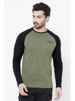 ROOKIES - Olive Colorblock Slim Fit T-shirt
