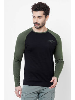 ROOKIES - Black Colorblock Slim Fit T-shirt