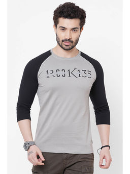 ROOKIES - Grey Colorblock Slim Fit T-shirt