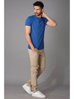 ROOKIES - Blue Solid Slim Fit T-shirt