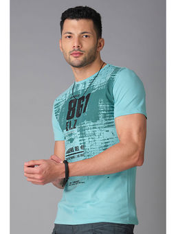 ROOKIES - Turquoise Printed Slim Fit T-shirt