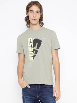 Guess - Grey Printed Regular Fit T-Shirt