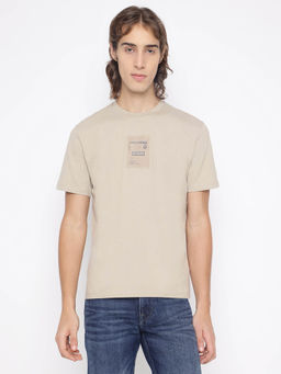 Guess - Beige Solid Regular Fit T-Shirt