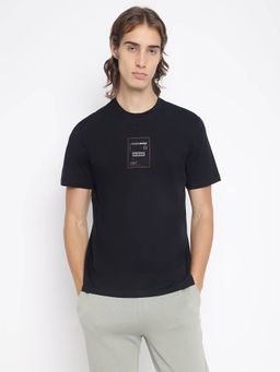 Guess - Black Solid Regular Fit T-Shirt