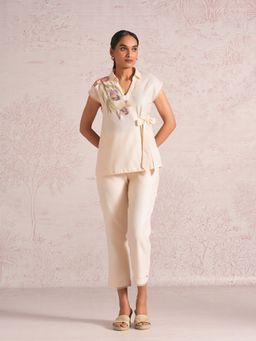 Kaveri - Women Green Linen Blend Top