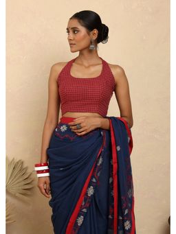 Sutra Art of Clothing - Maroon Ragini Check Jamdani Stitched Blouse
