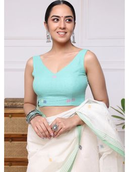 Sutra Art of Clothing - Aqua Woven Design Jamdani Stitched Blouse