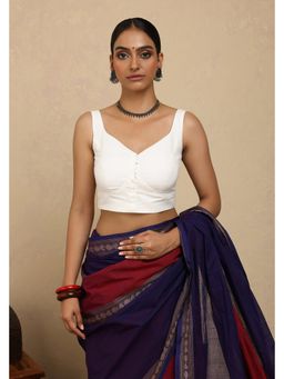 Sutra Art of Clothing - White Safed South Cotton Stitched Blouse
