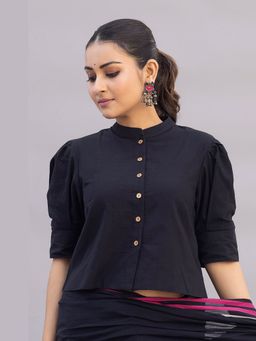 Sutra Art of Clothing - Komal Black Cotton Stitched Blouse