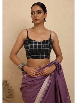 Sutra Art of Clothing - Charcoal Check Jamdani Stitched Blouse