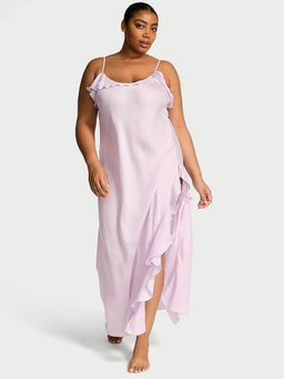 Victoria's Secret - White Dream Angels Silky Flutter Ruffled Long Night Dress