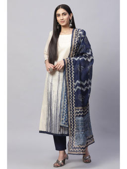 Biba - Off White Cotton Unstitched Suit (Set of 3)