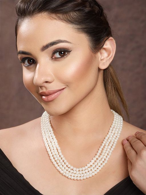 Priyaasi Pearl Quad-Layered Gold-Plated Necklace