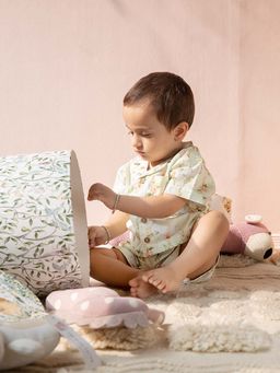 THE BABY TRUNK - Boys Multi-Color Printed Shirt with Shorts (Set of 2)