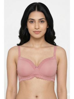 Zivame - Padded Non Wired 3/4th Coverage T-Shirt Bra - Rose Tan