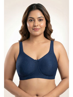 Zivame - True Curv Single Layered Full Coverage Super Support T-Shirt Bra - Blue Opal