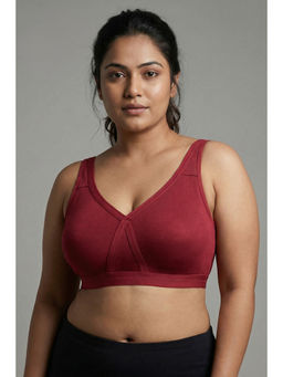 Zivame - True Curv Double Layered Full Coverage Super Support T-Shirt Bra - Garnet Rose