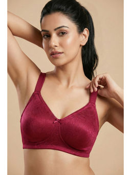 Zivame - Double Layered Non Wired 3/4th Coverage T-Shirt Bra - Red Plum
