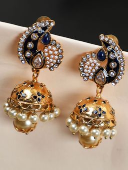 Anika's Creations - Designer Gold Plated Cz Stone Studded Chandbali For Every Occasion