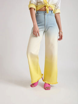 The Clothing Factory - Yellow Multi-color Ombre Denim Jeans
