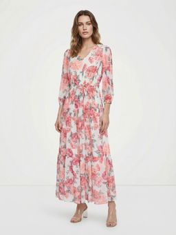 Cover Story - Multi-Color Polyester Floral Flared Dress