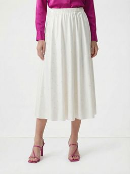 Cover Story - Off White Solid Skirt